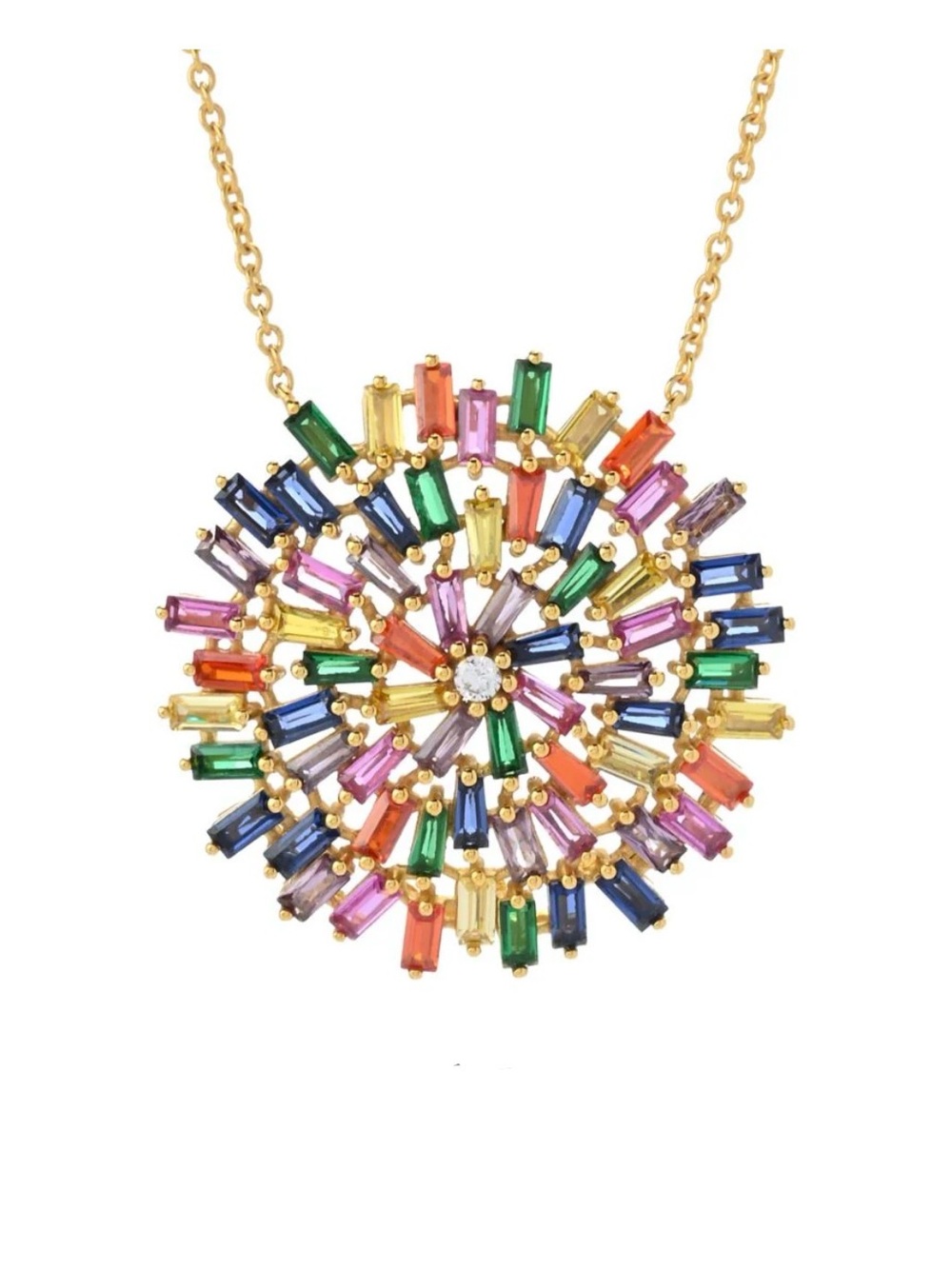 New Color Crush Gold 18 inch Necklace with Multi-colored Gemstones